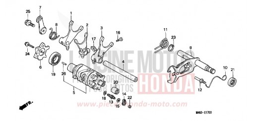 BARILLET DE SELECTION NX650W de 1998